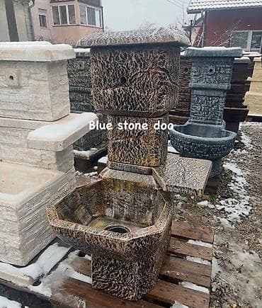 plotna na plin: Baštenska česma od veštačkog kamena (beton/teraco izgled) - Rustični — 1