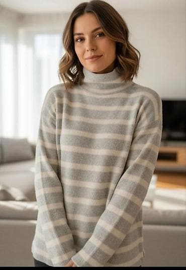Ženski džemper sa prugama, rol-kragna - Dizajn: horizontalne pruge u na lalafo.rs Ženski džemper sa prugama, rol-kragna - Dizajn: horizontalne pruge u
