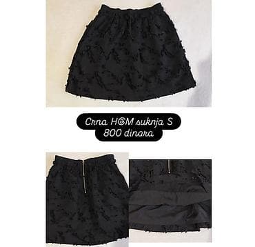 rolsue cena: Crna suknja H&M, veličina S. A-kroja, do sredine butine — 1