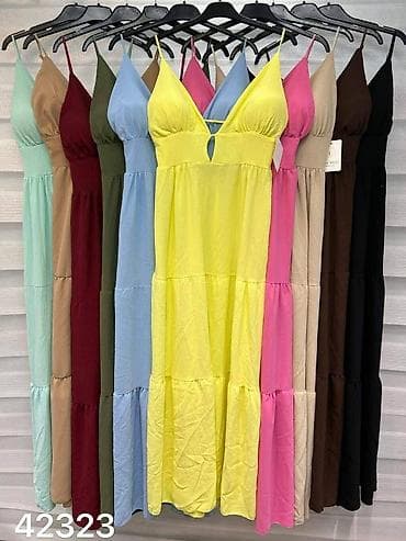 ivet haljine: Duga letnja haljina na bretele - Model: maxi dužina, više širokih — 3