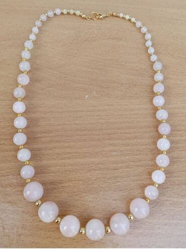 Jewellery sets: Ogrlica Rozenkvarc 2 Ogrlica od Rozenkvarca, poludragi kamen — 1