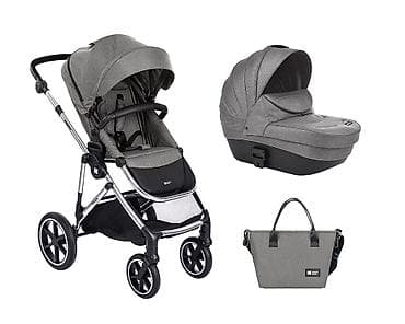 Kolica za bebe: KIKKA BOO Kolica THEA light grey set 3u1 sa tvrdom korpom i — 3