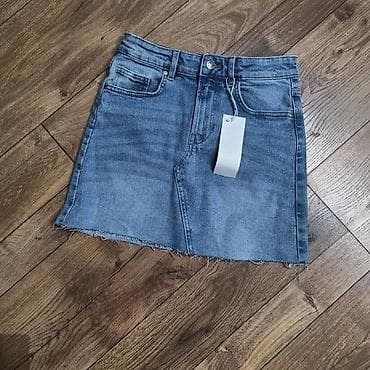 ara patike: Teksas mini suknja, model A-kroja.vel.XS - Materijal: klasični denim — 1