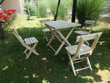 set za krstenje cena: DRVENA GARNITURA NA RASKLAPANJE STO STOLICE Dimenzije stola: 80x50cm — 3