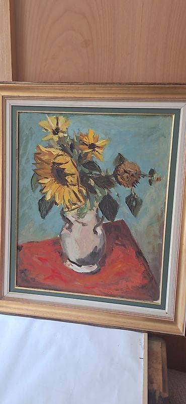 materijal za vez: Dogovor: Bela vaza – ulje na platnu - Autor: Ivan Cvetko (etiketa — 4