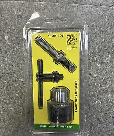 kasete sa fiokama: Stezna glava za bušilicu 13 mm sa ključem + SDS adapter - Komplet — 2