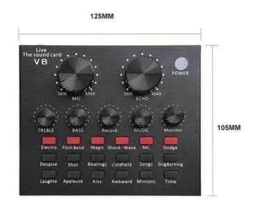 profesionalni mikrofoni: V8 Live Sound Card 12 vrsta elektronskih zvukova, 18 vrsta zvučnih — 3
