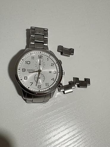 srebrne mindjuse na klipsu: Na prodaju muški ručni sat Esprit, model 805 (All Stainless Steel) — 5