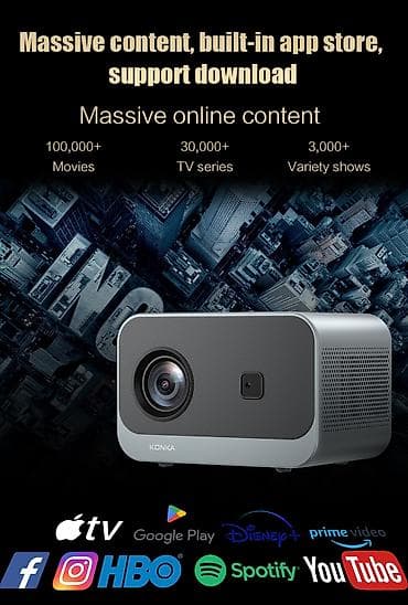 bežični punjači: KONKA C1 Pro mini projektor Uz projektor dobijate iptv televiziju i — 7