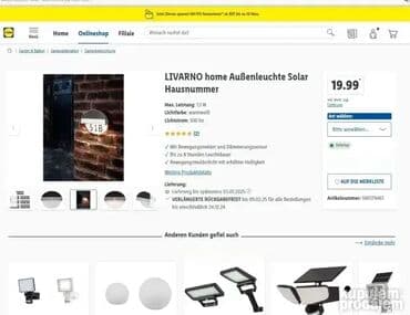 forma ideale police za deciju sobu: #2044 LED Solarni kućni broj LIVARNO - Germany; Pozadinsko svetlo za — 2