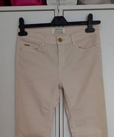 debele helanke za zimu: Stradivarius krem pantalone 36/S. Stradivarius krem pantalone — 1