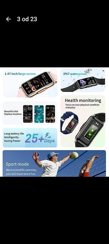 picard torbice cene: Pametni sat LIGE – elegantan pravougaoni dizajn sa 1.47" TFT HD — 2