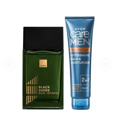 krema sa puzevom sluzi: Set sadrži: • Black Suede Real Intense EDT | 100 ml | • Avon Care Men — 1