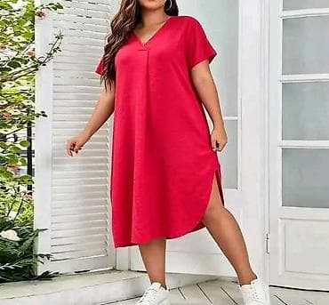 sari: Ležerna midi haljina sa V-izrezom – model 2621 - Kroj: komotan — 1
