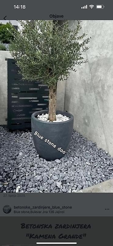 stalak za cvece: Betonska žardinjera “Kamena Grande” - Materijal: armirani beton — 1