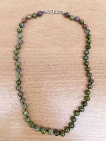 Brooches: Ogrlica Epidot (unakit) Ogrlica od Epidota (unakita), poludragi — 3