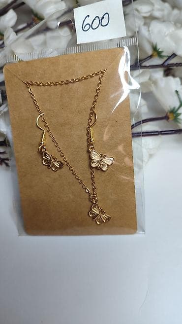 gace za decake: Set nakita – ogrlica i minđuše sa privescima leptira - Materijal — 1