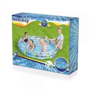 motalica za bazen: 4500din Bazen za decu Bestway 3-Ring Pool 183x33cm. Dečiji bazen — 1
