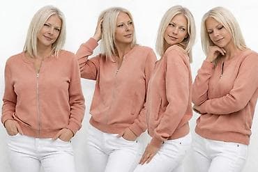 prstenje beograd: Ženska dukserica na rajsferšlus – boja breskve/roze - Kroj: ravna — 2