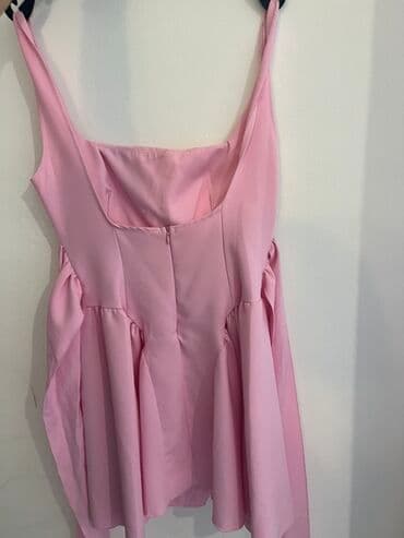 liu jo dresses: Roze mini haljina na tregere - Kroj: struk naglašen, korpica sa — 2