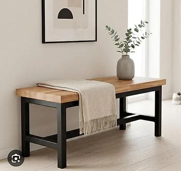 Klupa za hodnik/dnevnu sobu – industrijski stil - Materijal: masivno