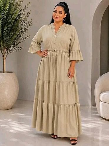 mango rs haljine: Dugačak ženski maxi haljina – plus size kroj - Model: lepršava — 5