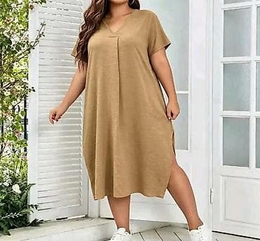 sari: Ležerna midi haljina sa V-izrezom – model 2621 - Kroj: komotan — 3