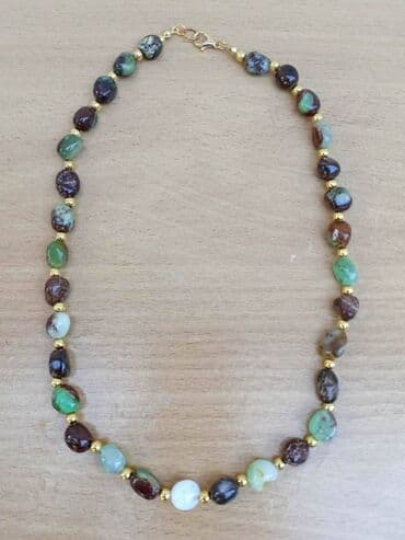 Other Accessories: Ogrlica Hrizopras Ogrlica od Hrizoprasa, poludragi kamen — 3