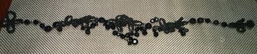 Accessories: COKER CRNI BISERI I UKRASNA TRAKA. IZUZETNO SVECAN I LEP. NOVO — 2