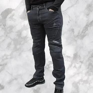 starke sive: Muške motociklističke farmerke – tamno siva - Kroj sa ojačanjima i — 1