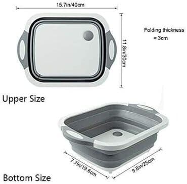 montažni ormar: 3u1 Korpa za odlaganje i pranje povrca + daska Multifunkcionalna — 4