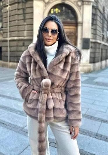 pandora slovo m: Krznena jakna sa kapuljačom – ženska, kraći kroj gs - Luksuzna, meka — 2