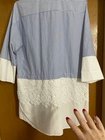 Zara, M (EU 38), Cotton, Stripes, color - Light blue