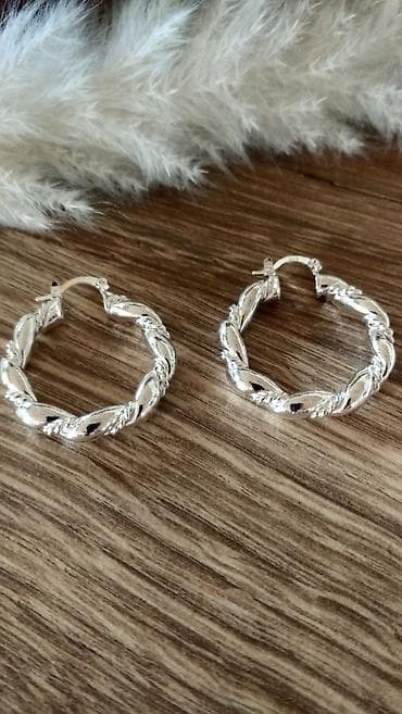 Karike precnika 3,5 cm zig 925 - Materijal: srebro 925 - Dizajn