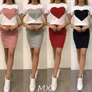 pull and bear suknje: Pamucni srce 💖 kompleti 🌟 Srce trenerka 3700din,srce suknja 2800 din — 6