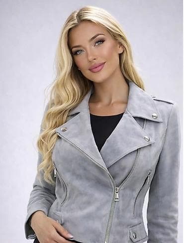 ponco cena: AKCIJA!!! Ženske jaknice od velura – model biker kroja. - Materijal — 1