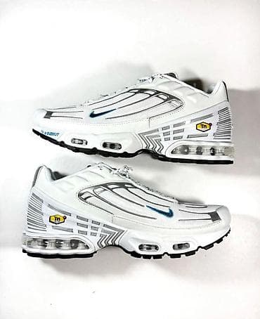 easy patike cena: Nike Air Max Plus Tn3 patike – bele/srebrne sa plavim mini Swoosh — 1