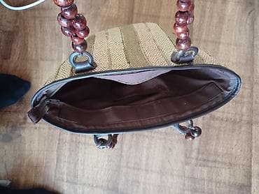 bluetooth iqos 2.4: Torba od tkanine sa drvenim detaljima - Materijal: čvrsta tkanina sa — 2