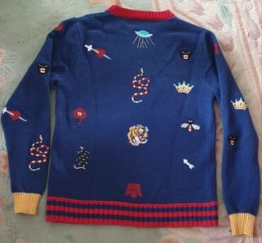 kačketi sa životinjama: Sweater, L (EU 52), Gucci, color - Light blue, Wool — 6