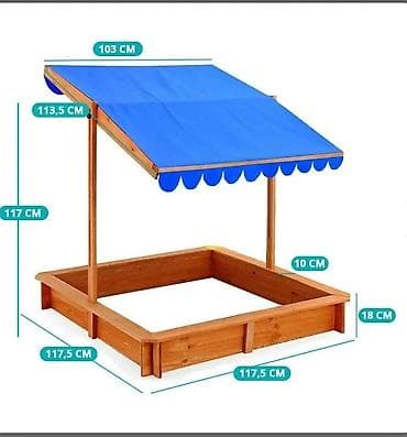 Kitchenware: Drvena peščanica za dvorište sa podesivom tendom - Materijal — 3