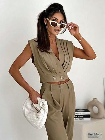 Lične stvari: 🔥Ženski elegantni komplet – prsluk crop i široke pantalone
✅3200 din — 10