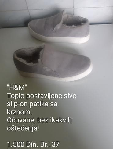 goran patike batajnica: H&M toplo postavljene slip-on patike - Boja: siva - Model — 1