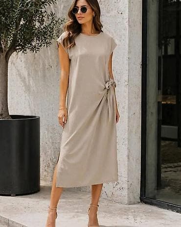 obuca za vodu pepco: Ženska midi haljina sa bočnim čvorom - Kroj: ravna silueta do — 7