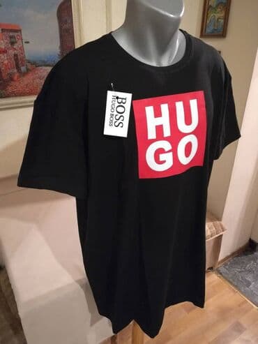 pantalone za punije: Nova muska markirana majica Hugo Boss u velikom broju 4XL Crna — 3