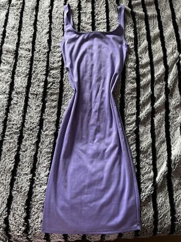 mango suknje midi: Uska haljina boje lavande - Boja: pastelno-ljubičasta - Kroj — 2