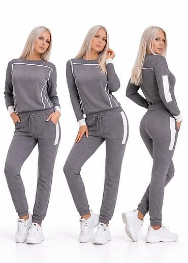 mona tasnice cena: Ženski duks + donji deo trenerke – komplet - Boja: tamno siva sa — 1