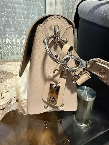 srebro mindjuse: Elegantna ženska torba preko ramena – bež/nuance pudera - Materijal — 6