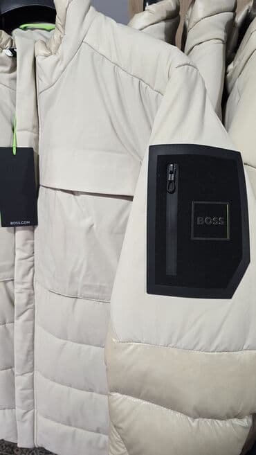 Coats and trench coats: Muška zimska jakna – bež. L,XL,XXL - Topla, pufnasta jakna sa visokim — 9