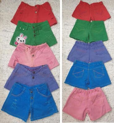 little kids pepco: 5 kom - 1250 din. Moderan letnji sorts za devojcice, fabricki iscepan — 1