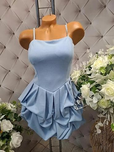 ugg sandale cena: Koktel mini haljina sa naramenicama – drapirani balon kroj - Silueta — 3